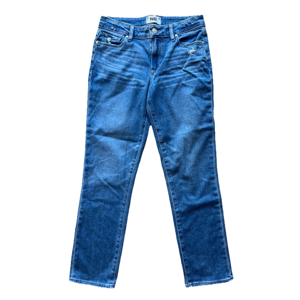 Paige Brigitte Jeans Women's Size 25 Blue Folk Distressed Slim Boyfriend Denim
